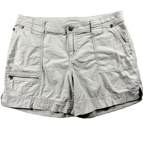 Woolrich Women Hiking Shorts Khaki Cargo Chino Outdoor Gorpcore Size 6 E139 - Picture 1 of 9